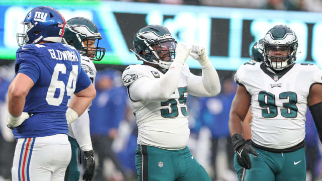 Brandon Graham celebrates one of his three sacks in Week 14 win over the Giants